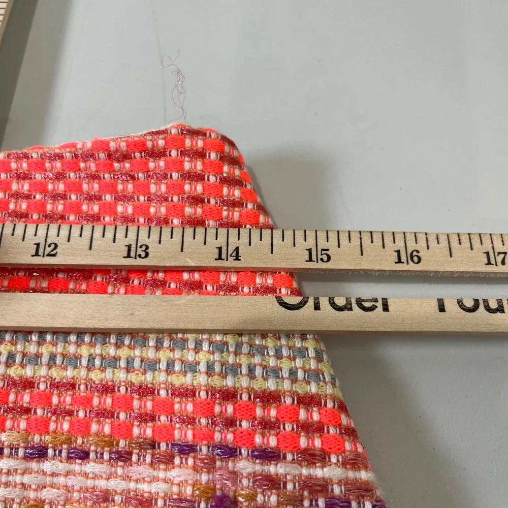 Etcetera‎ Tweed Pencil Skirt Sz 4 Pink Orange Striped Zip Back Textured Media